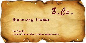 Bereczky Csaba névjegykártya