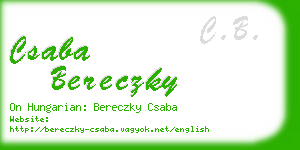 csaba bereczky business card